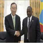Ban Ki-moon and Congo's president Joseph Kabila